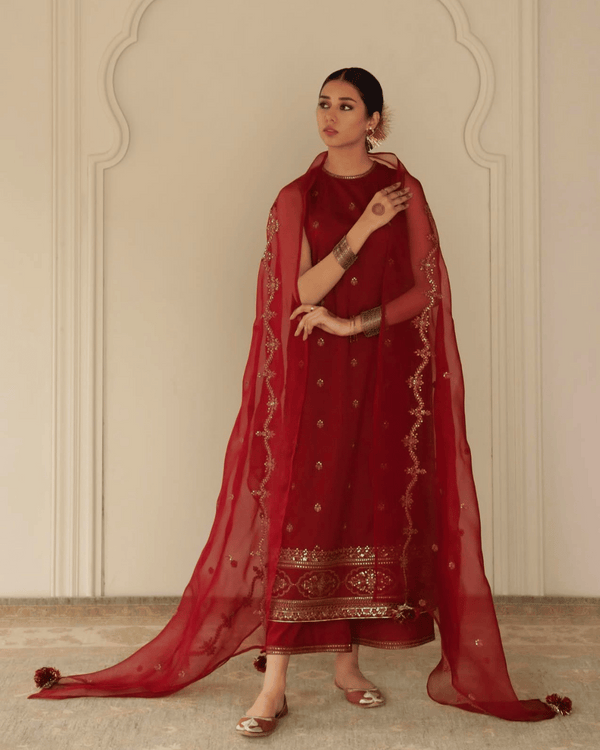 Royal Red Maroon Attire